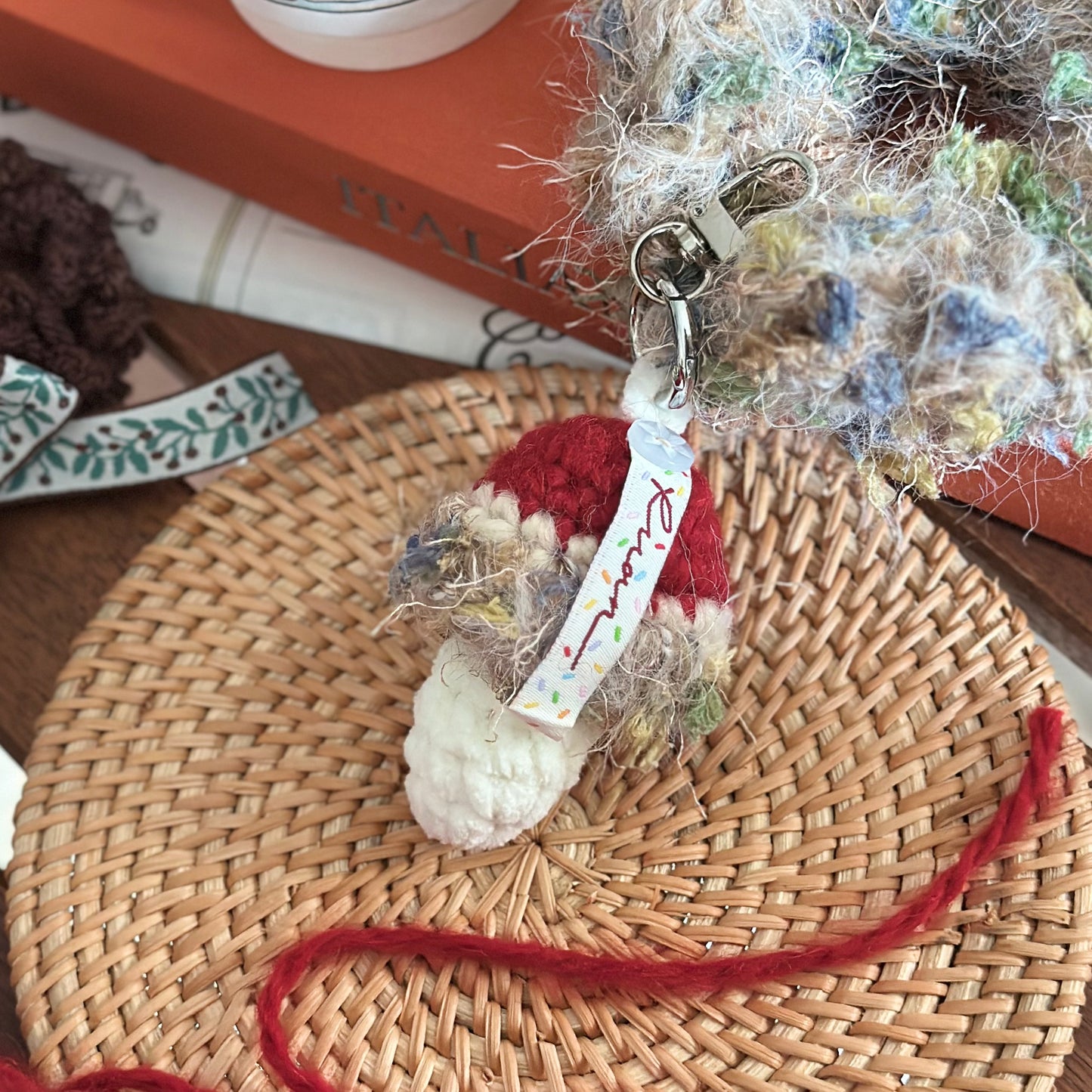 Little Red Spore - Handmade Crochet Mushroom Charm