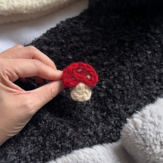 Mossy Companion - Handmade Crochet Mushroom Brooch