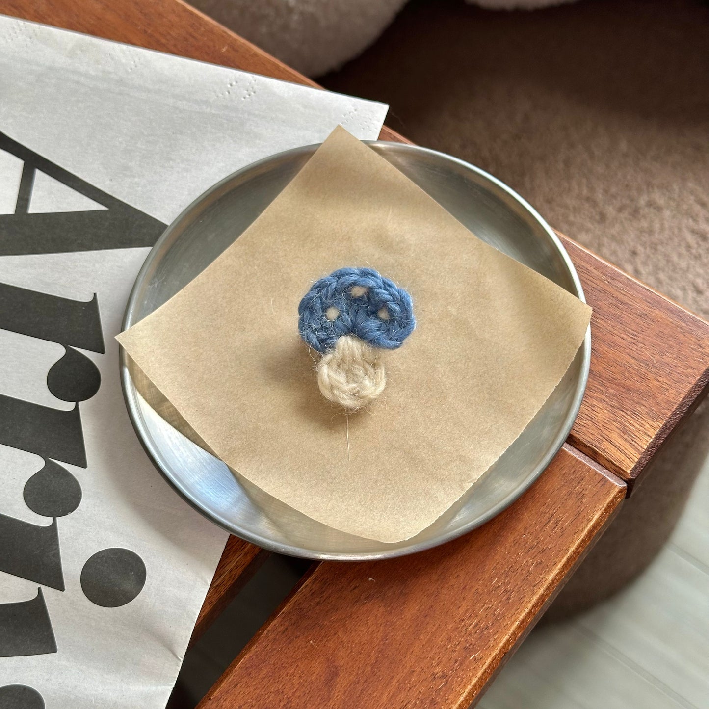 Mossy Companion - Handmade Crochet Mushroom Brooch