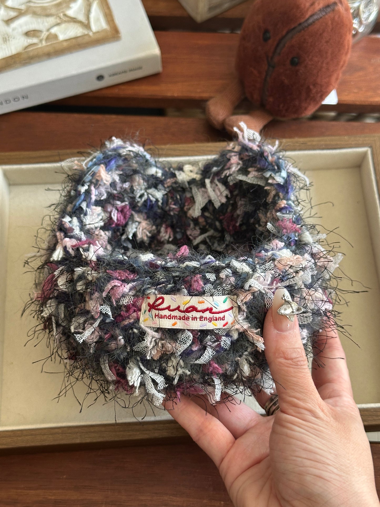 The "Purr-fect" Catch-all: Cat Ear Trinket Dish - Earl Grey Mist